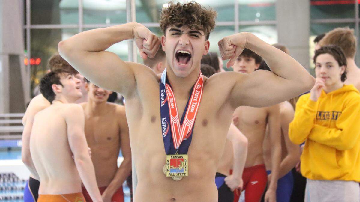Collegiate senior Adam Sandid wrapped up an illustrious career with a perfect 4-for-4 golden performance at the Class 5-1A Kansas high school boys swimming state meet this past weekend.