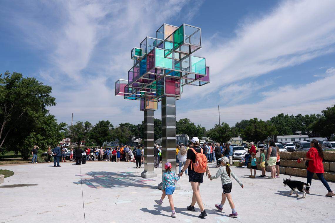 A ribbon cutting ceremony was held at L.W. Clapp Memorial Park at 4611 E. Harry St. to celebrate new features including the city’s first inclusive playground and art sculpture, Voxel Clouds. The 20-foot sculpture draws inspiration from the pixelated world of Minecraft.