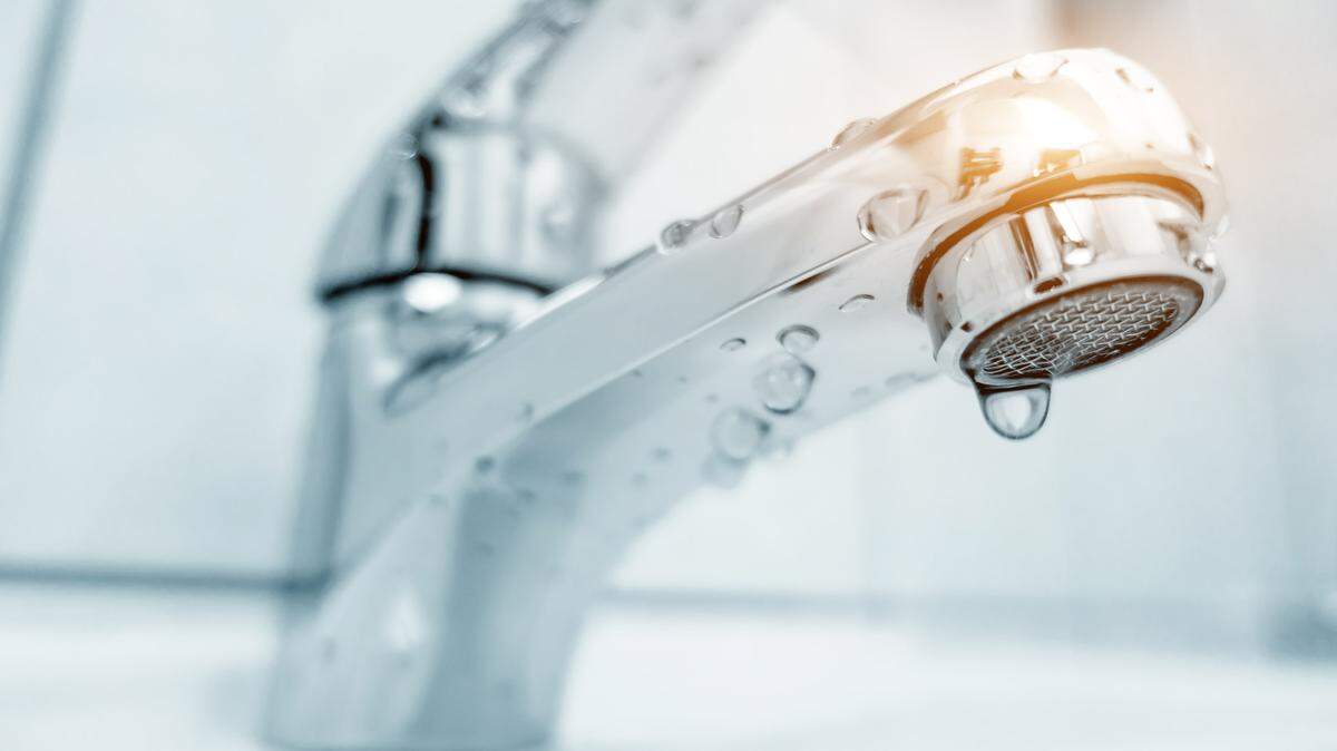 Water tap in bathroom