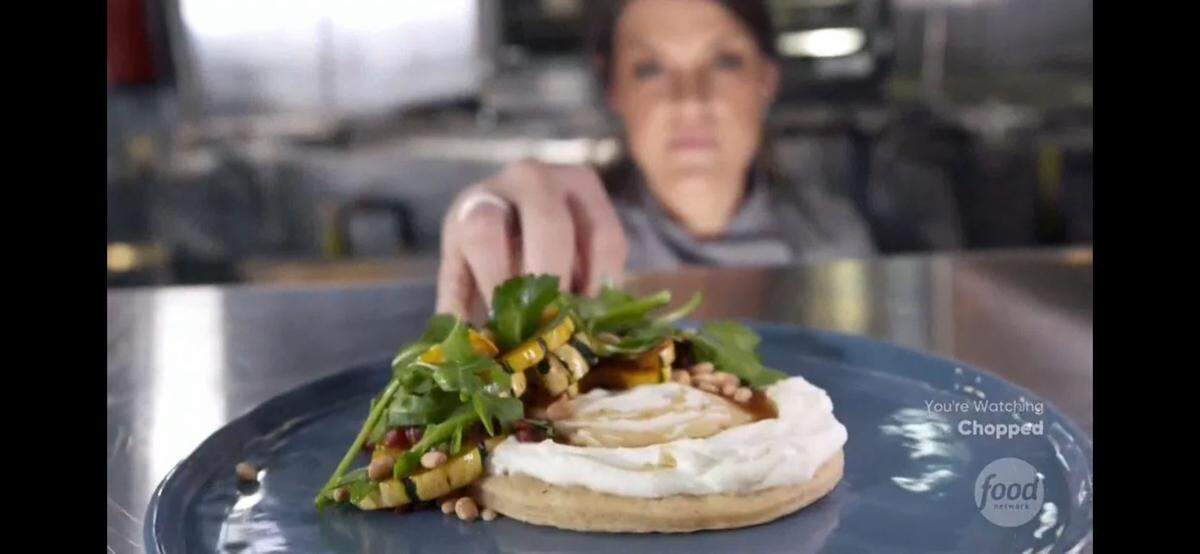 Katharine Elder said the scientist in her failed when she didn’t account for the butter that was already in one ingredient when she made a tart on the Food Network show “Chopped.”