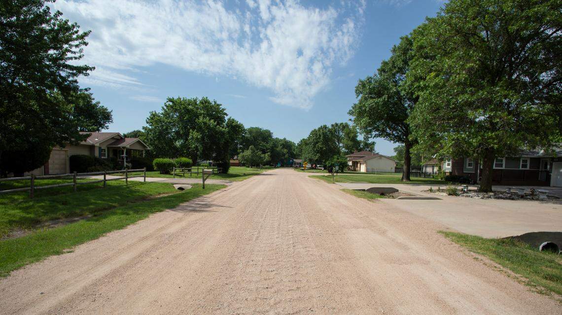 South Kessler St, near 47th and West, is one of many unpaved roads in south Wichita.
