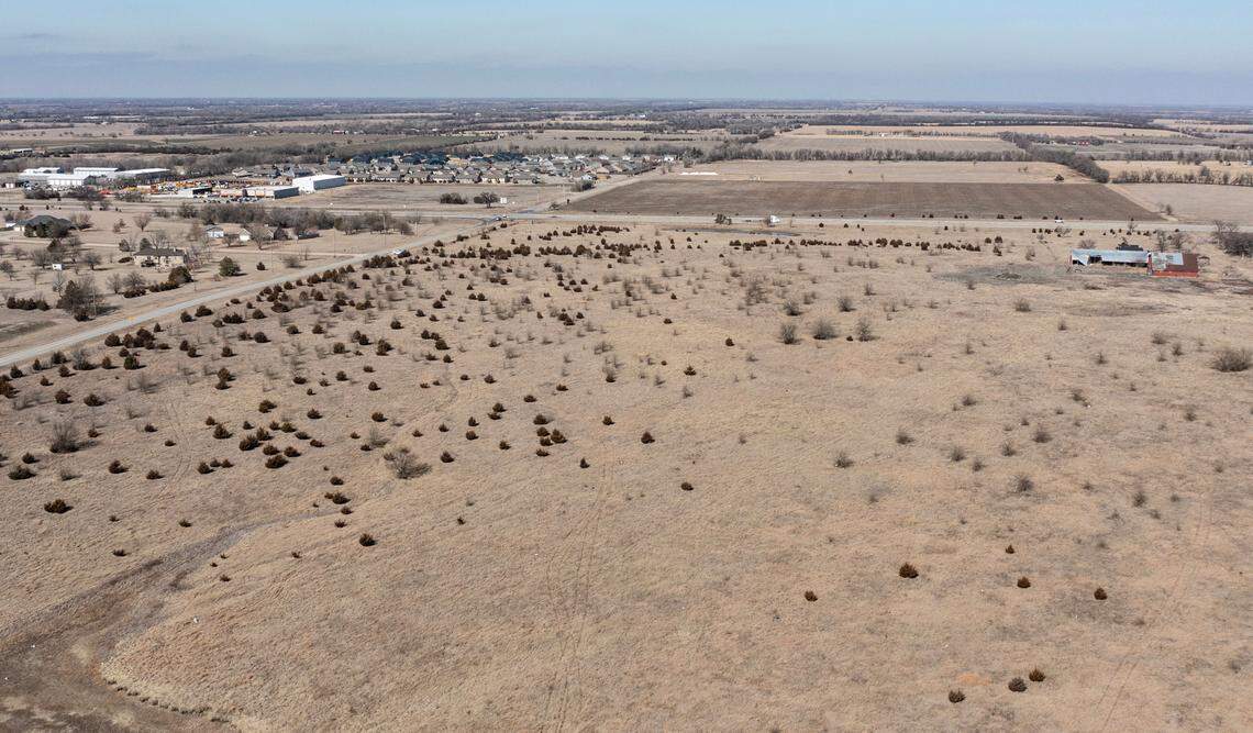 This field of grass and cedar trees at the southeast corner of Highway 254 and Rock Road will become the new location of Integra Technologies semiconductor manufacturing facility.