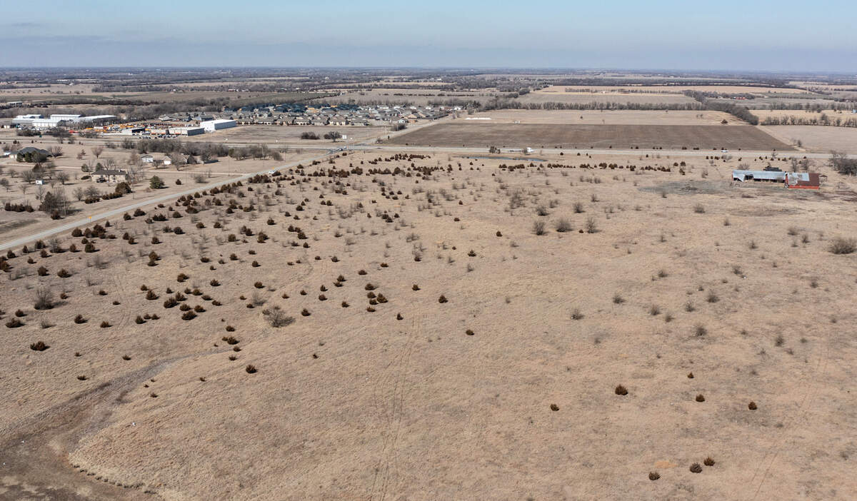 This field of grass and cedar trees at the southeast corner of Highway 254 and Rock Road will become the new location of Integra Technologies semiconductor manufacturing facility.