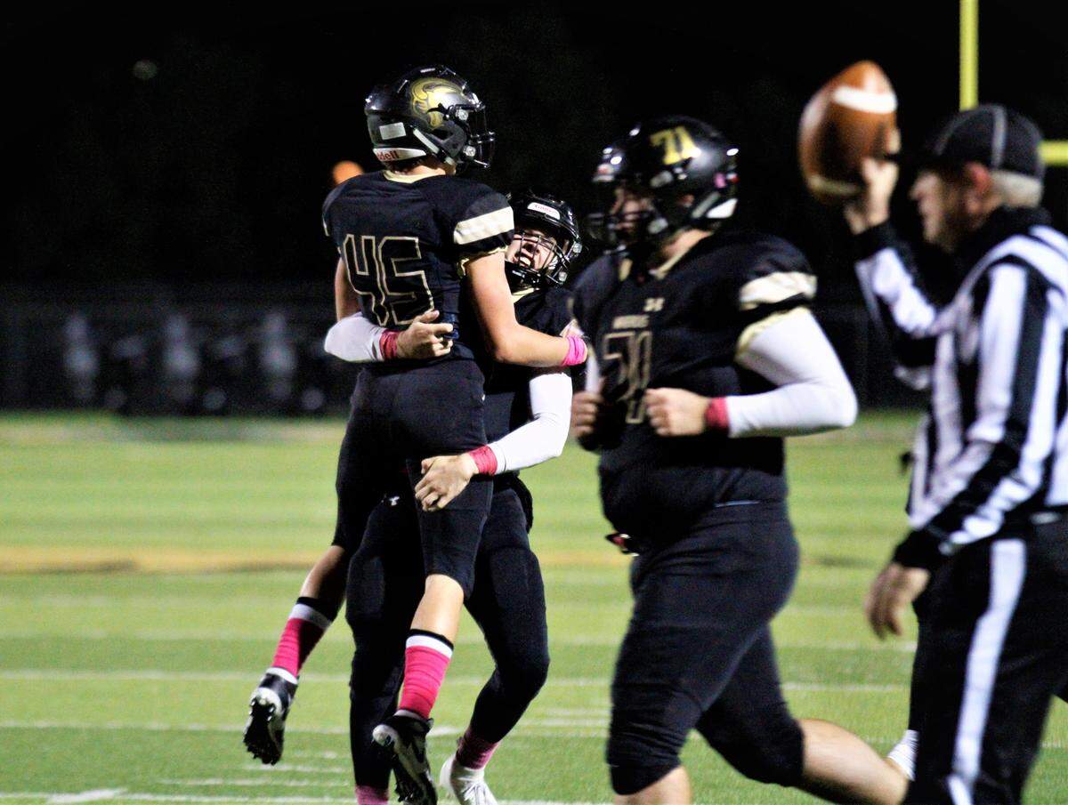 Maize South’s Brandon Bowles and Coleman Koehn