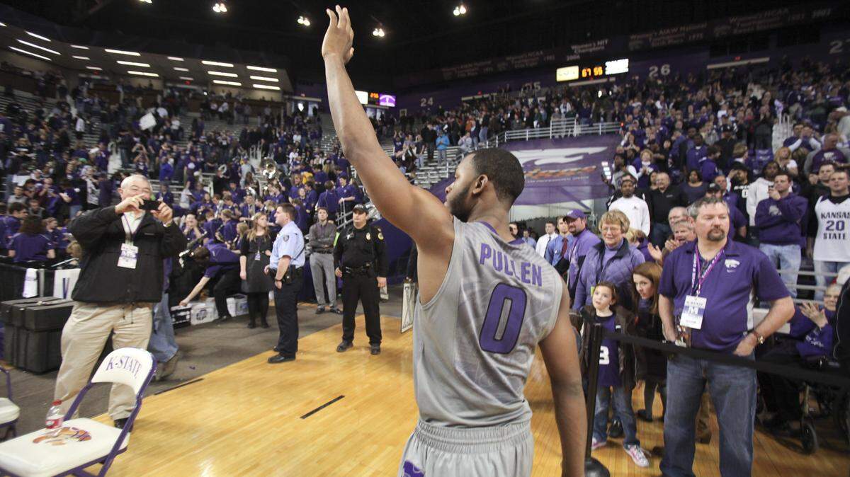 Kansas State's Jacob Pullen walks off the court at Bramlage for the 
final time in a Wildcat uniform after his team defeated Iowa State 
67-55 on Saturday. (March 5, 2011)