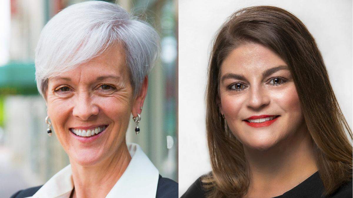 Incumbent City Council member Cindy Claycomb, left, and political newcomer Maggie Ballard took an early lead Tuesday night in the District 6 city council race.