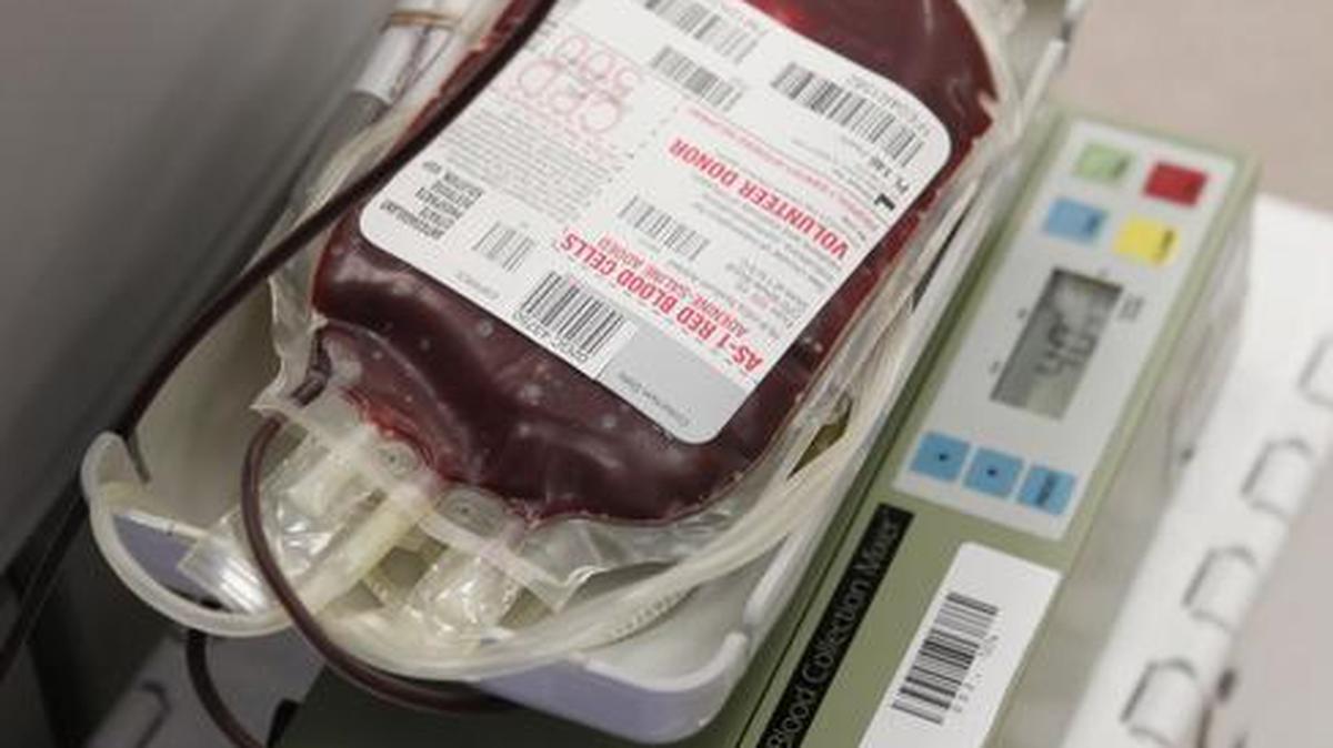 Blood is donated at the American Red Cross. (2012)

