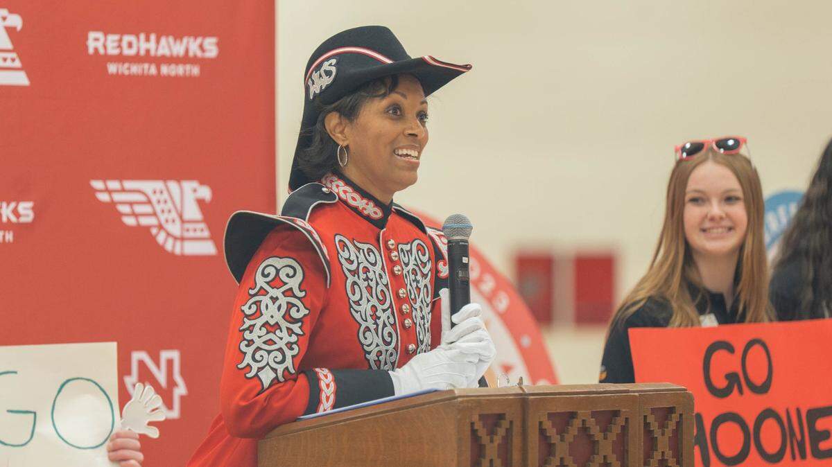 Kaye Monk-Morgan was named the 49th Riverfest Admiral Windwagon Smith on Wednesday during a ceremony at Wichita North High School.