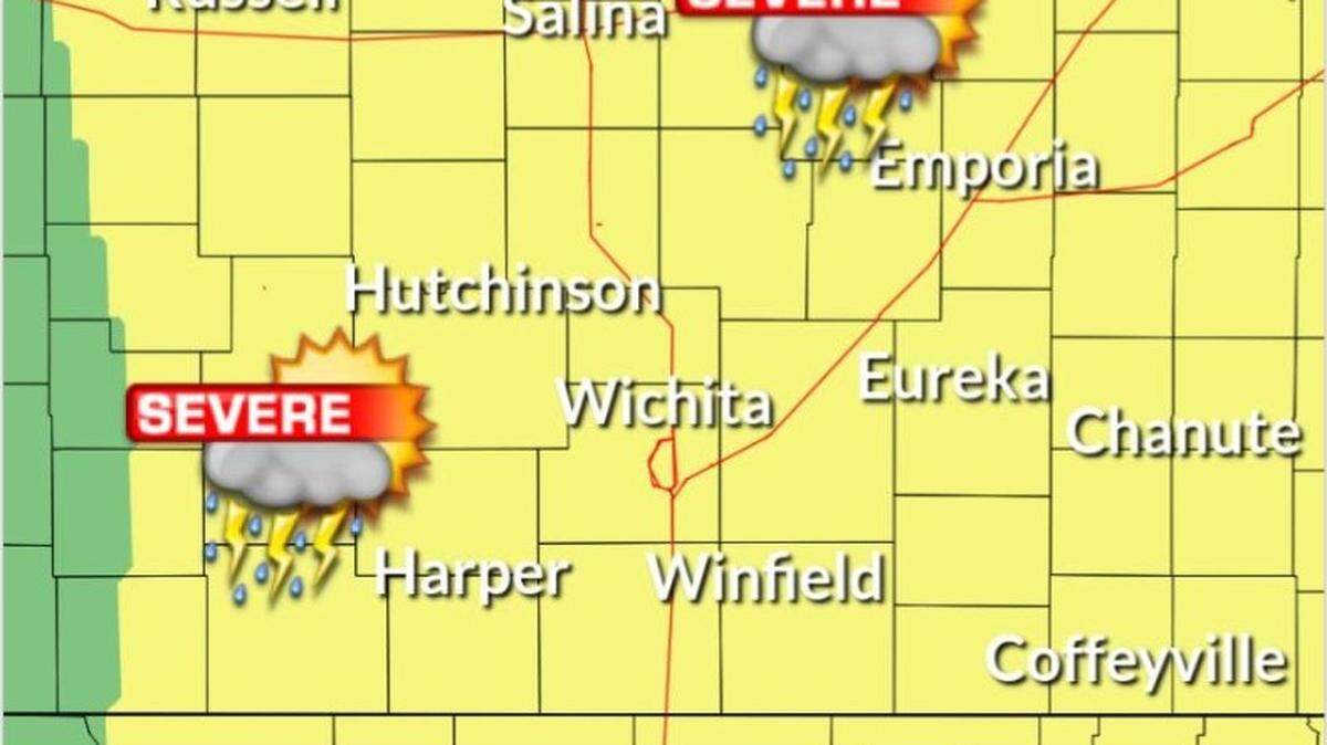 Tuesday in Wichita could see the chance of severe weather including large hail, damaging winds and possible tornadoes.