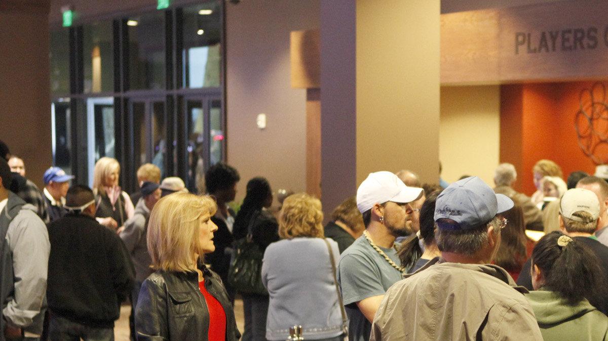 The opening of the Kansas Star Casino was a big draw on the day after Christmas. By 11:00, more than 3,000 people had visited the casino about nine miles south of Wichita. There was a long line of people waiting to sign up for the Players Club. (December 26, 2011)