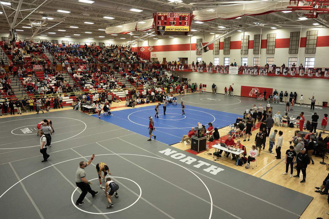 The KSHSAA 6A West Regional wrestling tournament was held on Saturday at North High School.