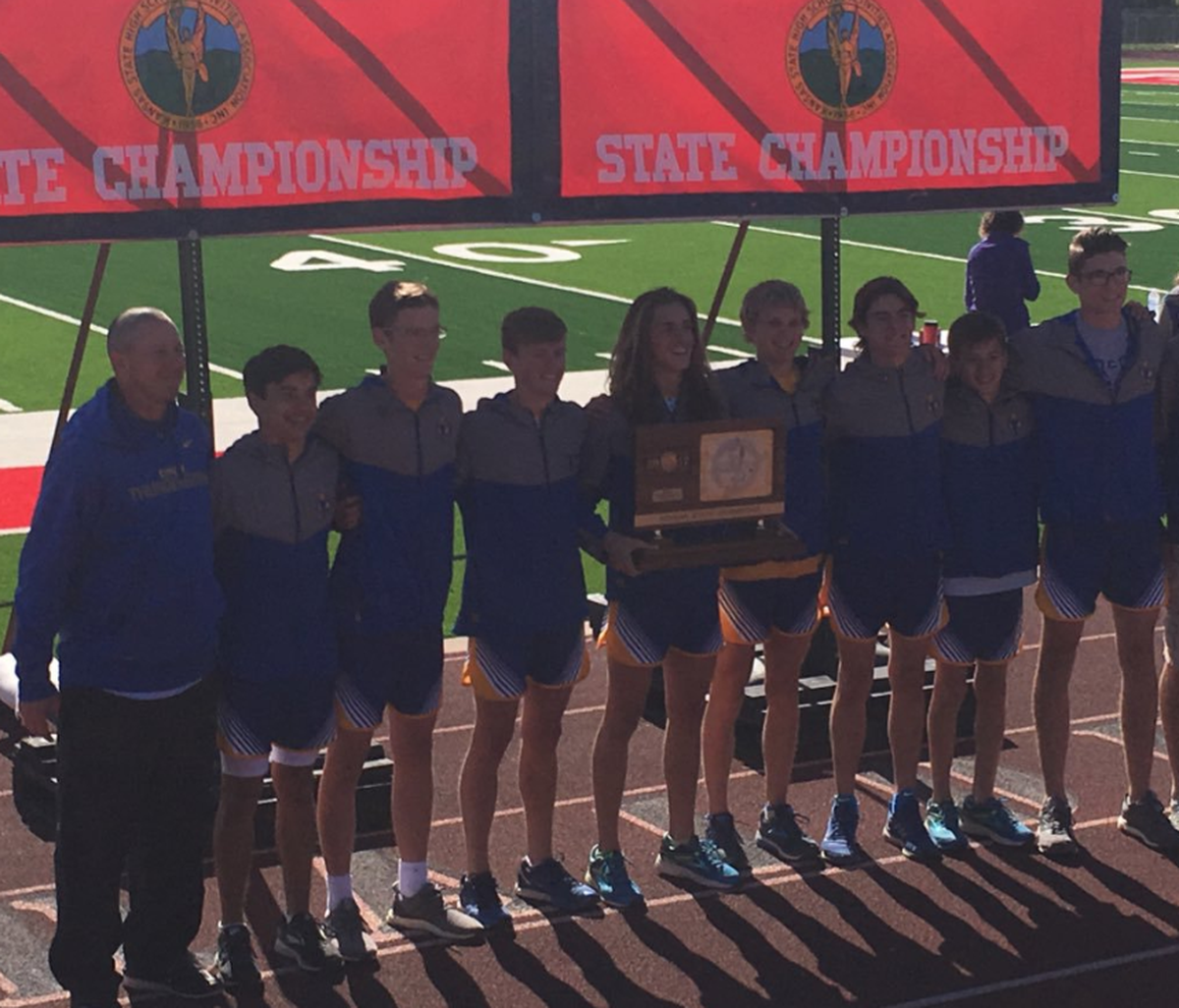 The Circle Thunderbirds boys cross country team.