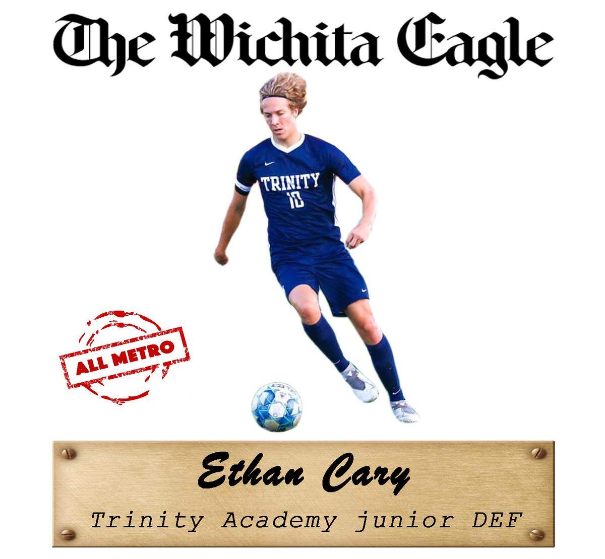 Trinity Academy junior defender Ethan Cary