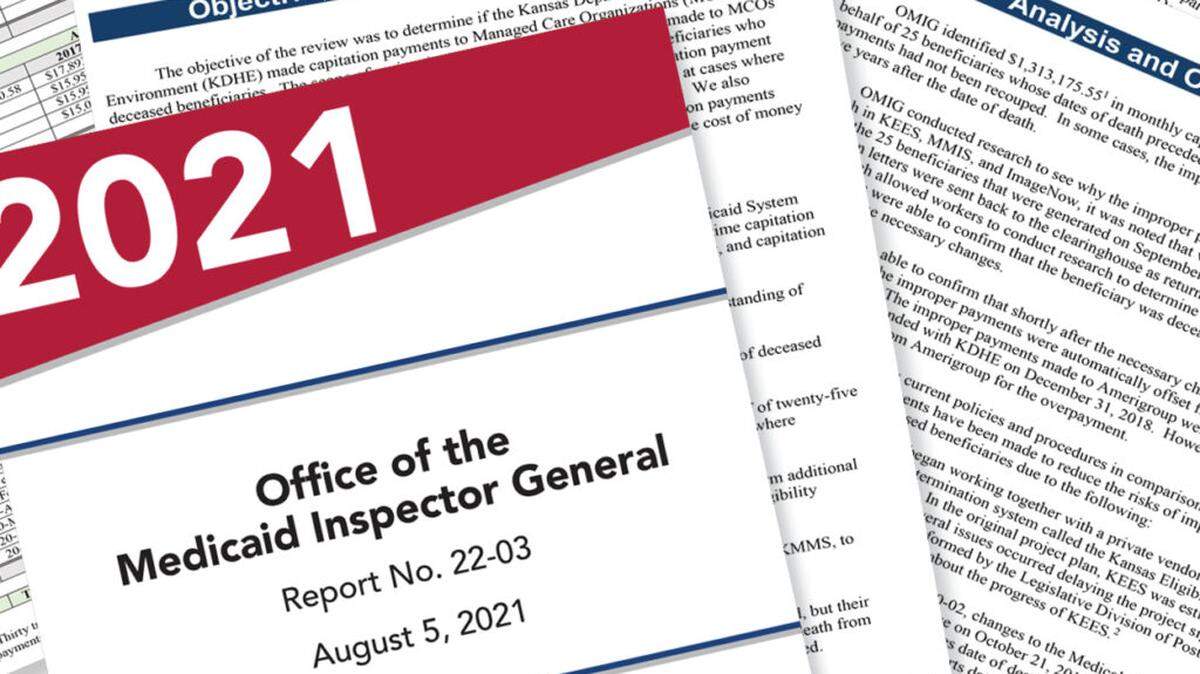 A state inspector general discovered the Kansas Department of Health and Environment didn’t detect overpayment of $1.3 million to private companies contracted to deliver services under Medicaid.
