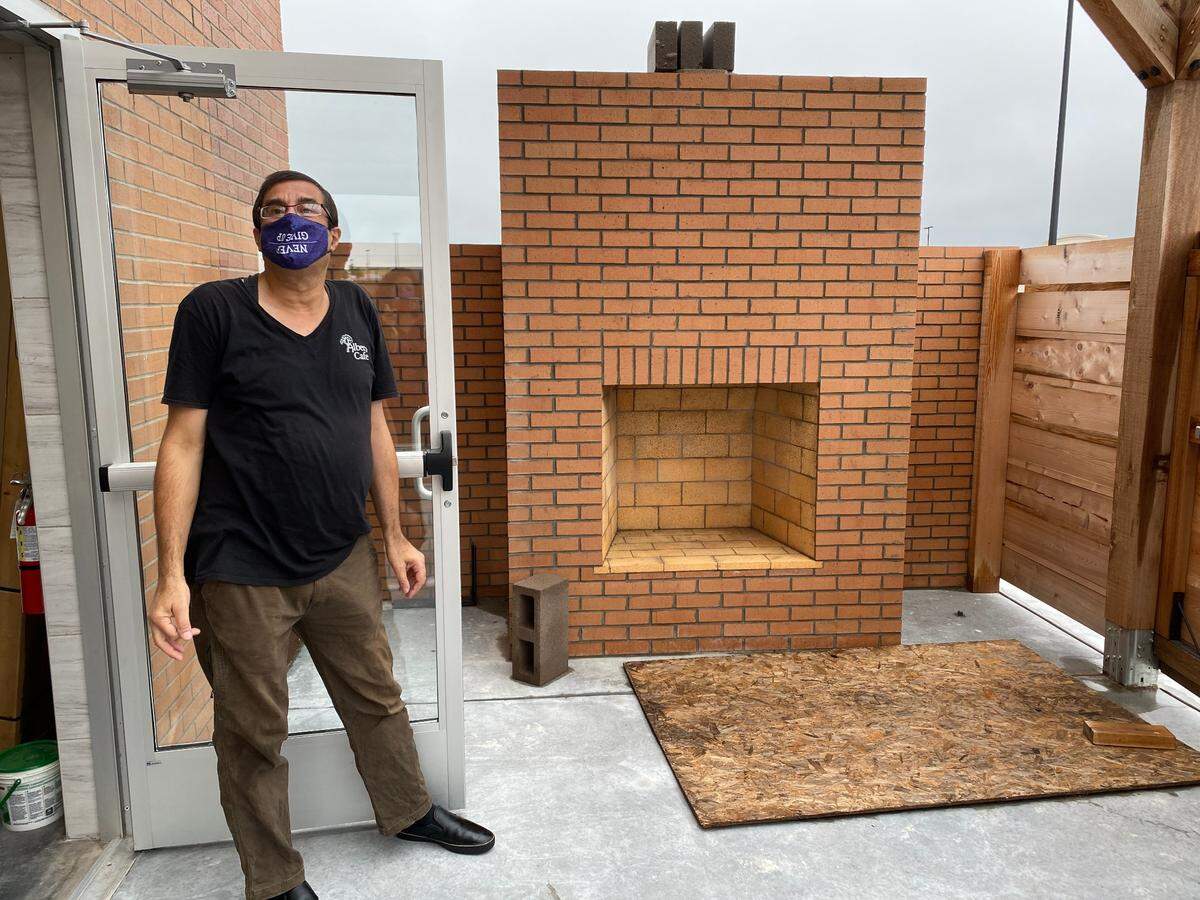 Owner Hassan Ballout’s new Albero Bistro will have an enclosed outdoor patio with a fireplace and built-in heaters.