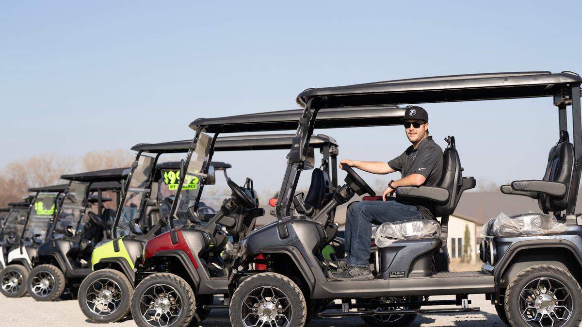 Jackson Holbrook is opening Toy Faktory Golf Carts, a golf cart and e-bike dealership on West Kellogg just west of 119th Street.