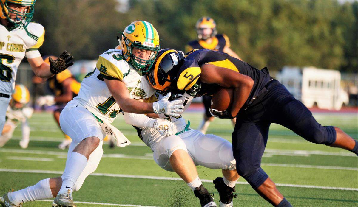 Bishop Carroll’s Cade Gatschet and Wichita Northwest’s Julius Bolden