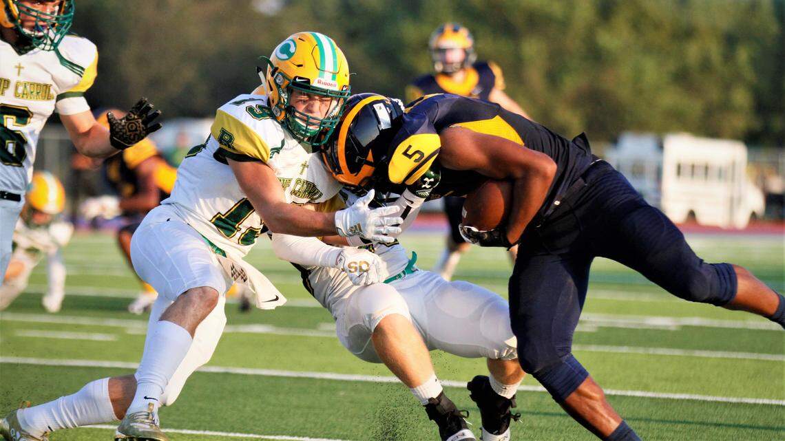 Bishop Carroll’s Cade Gatschet and Wichita Northwest’s Julius Bolden