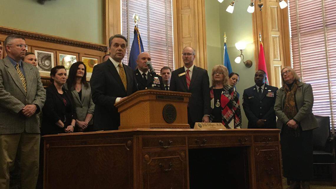 Gov. Jeff Colyer said Wednesday at a bill signing ceremony he backs a $500 million increase for Kansas schools. Senate Republican leaders have called the amount unaffordable.