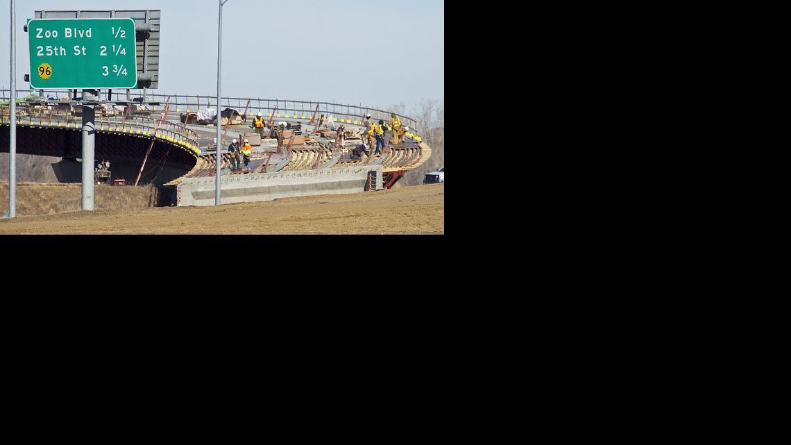 Construction continues on the ramp that will connect West 13th Street with I-235. (Dec. 30, 2013)

