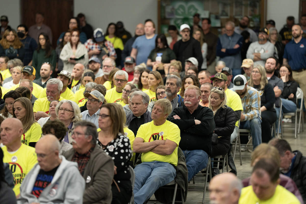 More than 50 people signed up to speak at a data center listening town hall Thursday night at the Sedgwick County Extension Center.