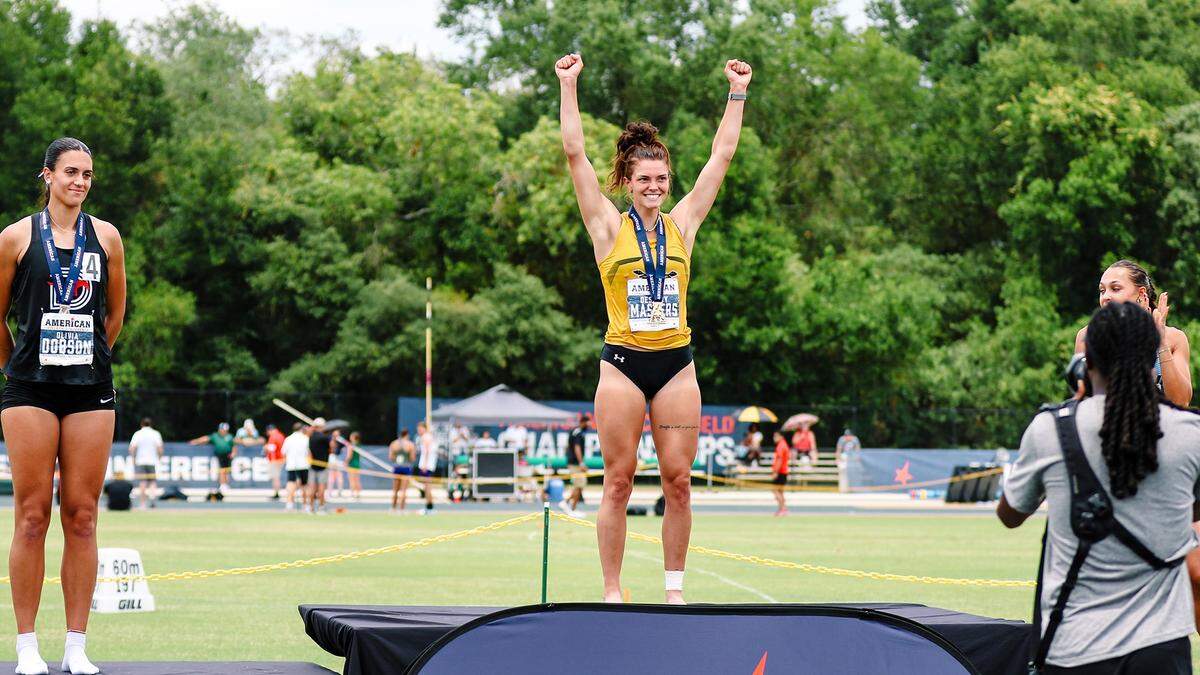 Bluestem native Destiny Masters set a personal-best score to win the heptathlon at the AAC Outdoor Championships in Tampa. She was the lone conference champion on the Wichita State track and field team.