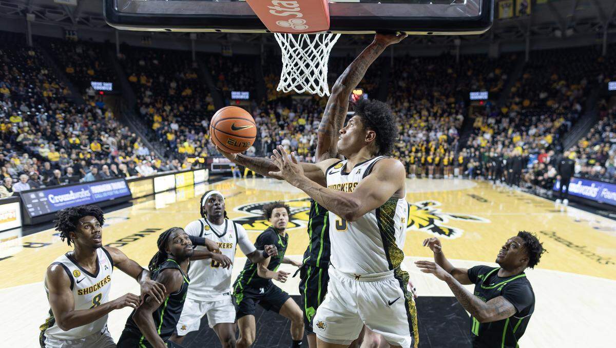 Michael Gray Jr., can’t get a reverse layup to fall during the second half against South Florida at Koch Arena on Wednesday night.