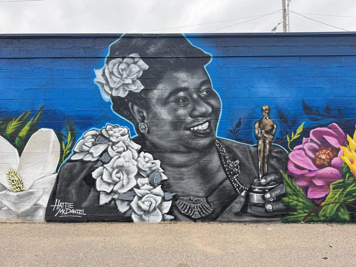 This Deber614 mural of actress Hattie McDaniel is near Hillside and Douglas.