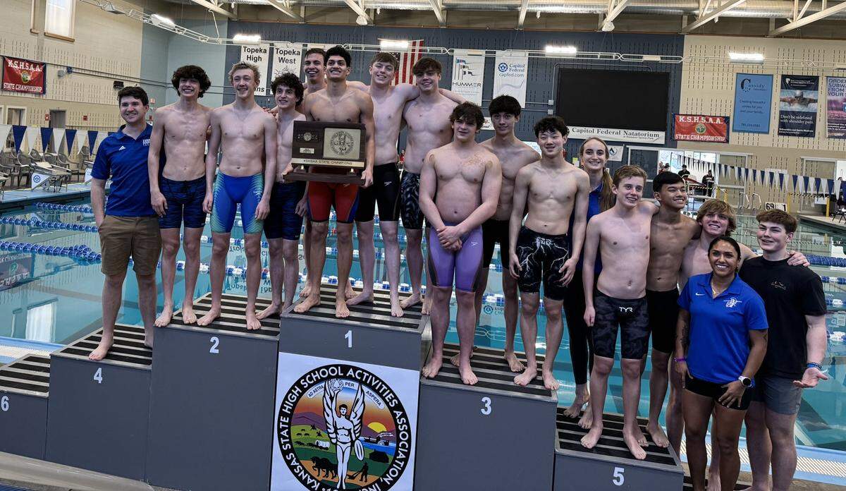 The Andover boys swimming team won its second consecutive Class 5-1A team championship this past weekend in Topeka.