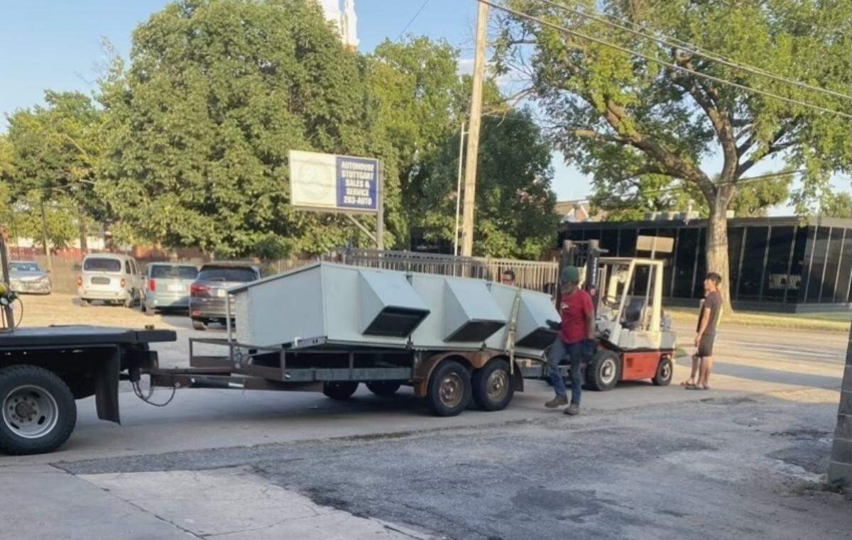 Owner Alex Eftekhar provided this photo of the industrial air conditioning units before they were stolen.