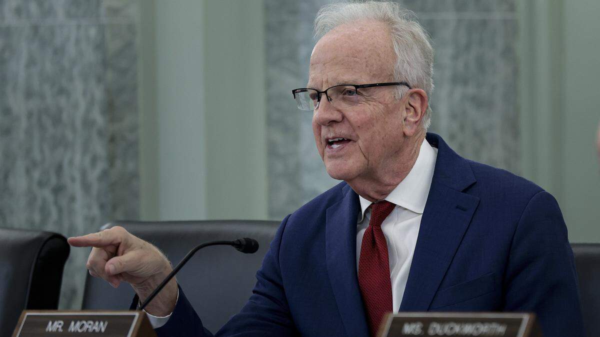 WASHINGTON, DC - DECEMBER 17: Sen. Jerry Moran (R-KS) speaks during a hearing in the U.S. Capitol with FAA administrator Bryan Bedford on December 17, 2025 in Washington, DC. The Federal Aviation Administration hearing with the Senate Committee on Commerce, Science, and Transportation, Subcommittee on Aviation, Space, and Innovation focused on evaluating progress, ensuring accountability and results. (Photo by Heather Diehl/Getty Images)