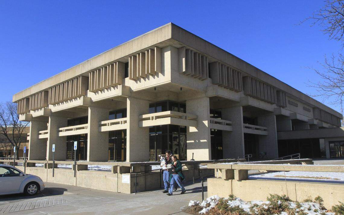 The former downtown library is an example of Brutalist architecture.