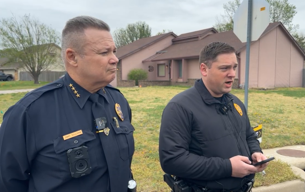 Wichita Police Chief Joe Sullivan and Captain Aaron Moses provide an update on a shooting between police and a 45-year-old man reported in the 8900 block of East Cherry Creek on Wednesday.