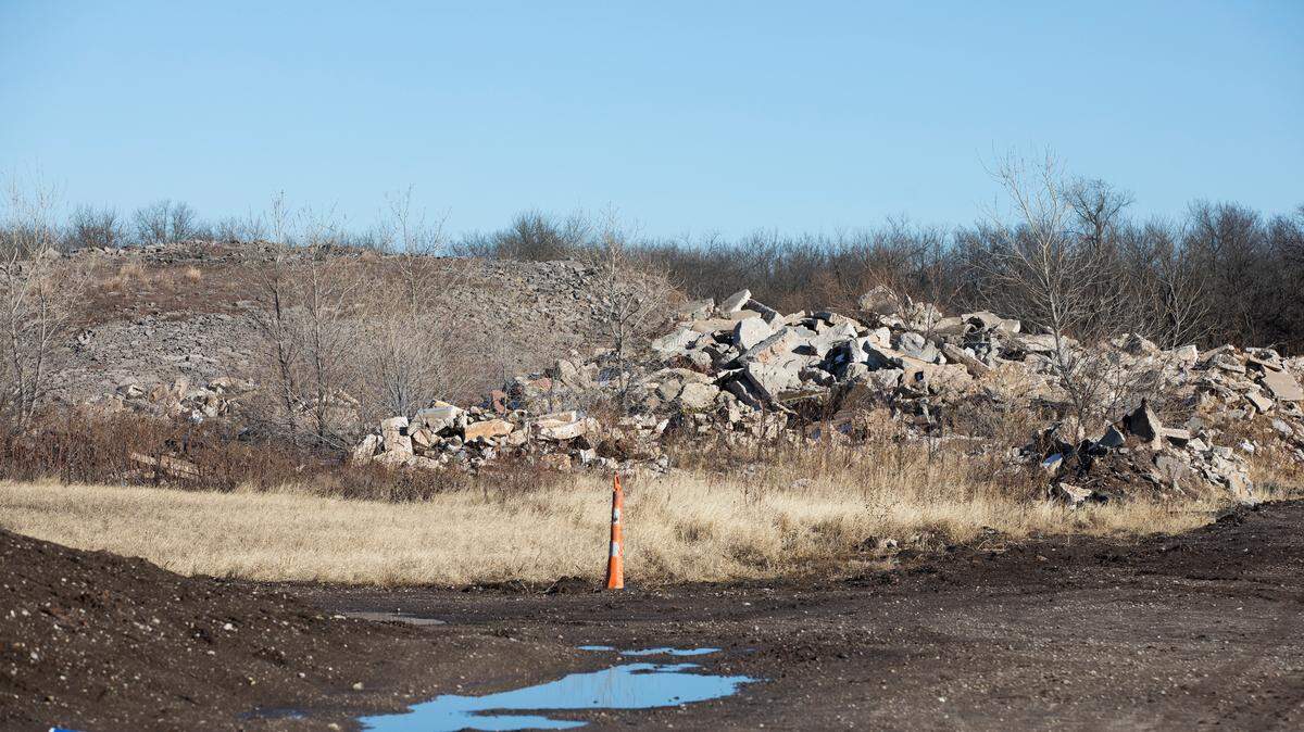 Sedgwick County could get authority to go in and clean up this unsightly pile of debris on 135th Street West. between 13th and 21st streets. (Dec. 4, 2020)