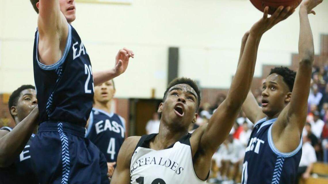 Southeast's Jerrick Harding shoots against East earlier this season.
