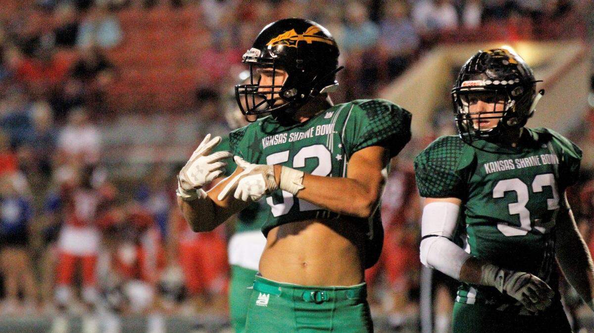 West defensive end Grant Fairchild of Andale finished the 2018 Kansas Shrine Bowl with seven total tackles.