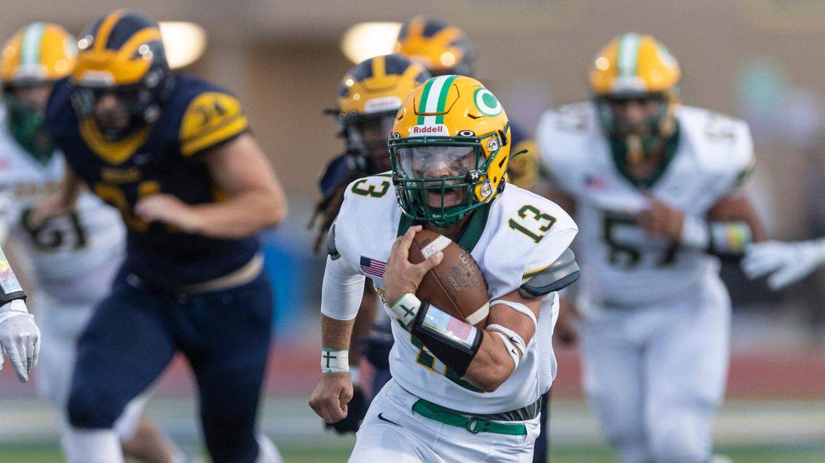 Bishop Carroll quarterback Chase Smarsh has helped lead the Golden Eagles to a 4-1 record and No. 1 ranking in Class 5A leading into Friday’s showdown against rival and No. 2-ranked Kapaun Mt. Carmel.