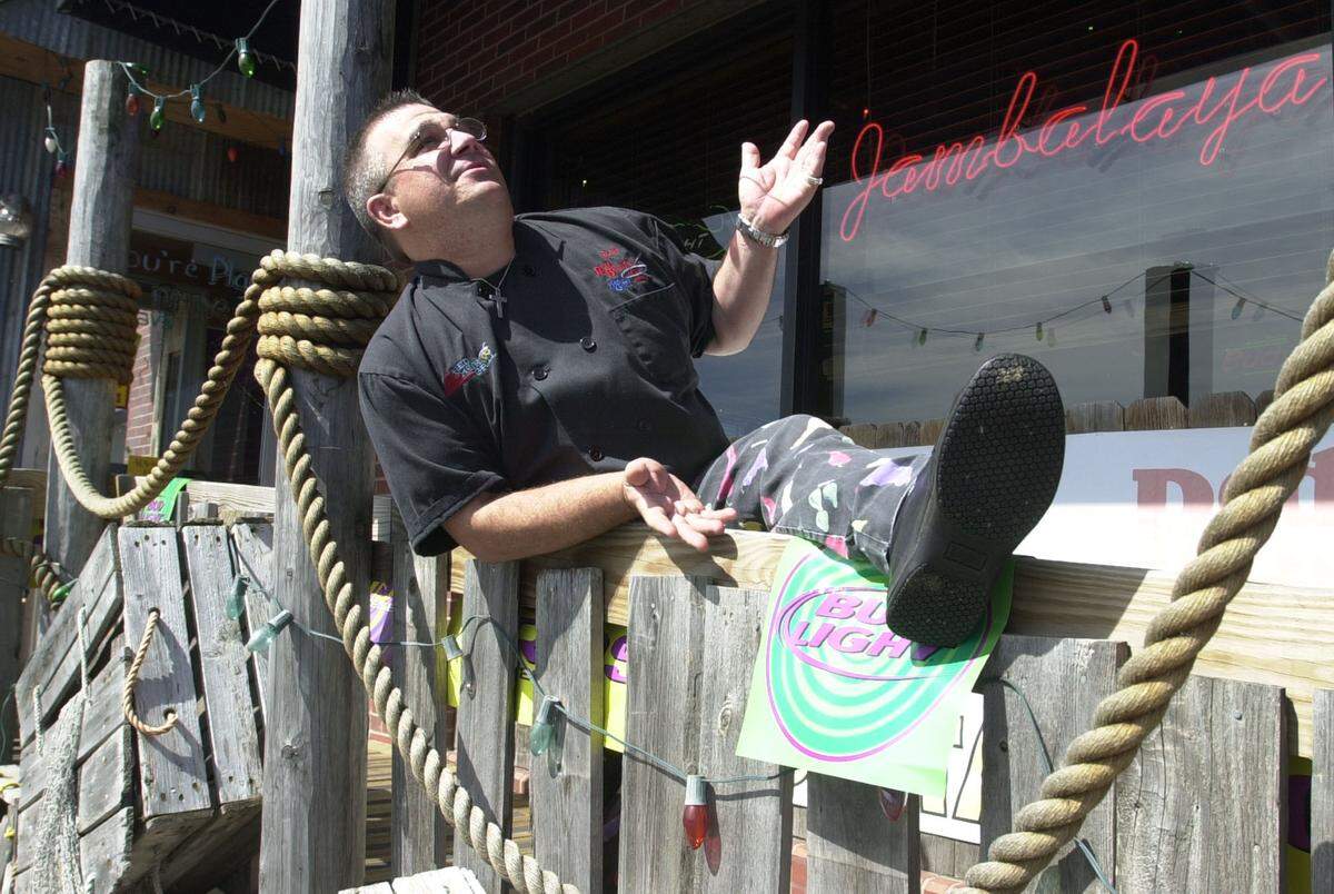 Chef Rick Jeffrey poses for a portrait in front of Red Bean’s Bayou Grill at 306 N. Rock Rd. PHOTO BY JAIME OPPENHEIMER/The Wichita Eagle