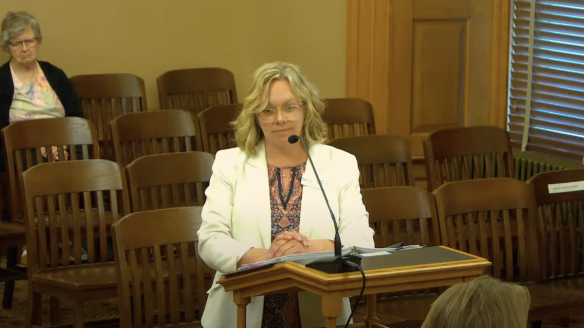 Amber Shultz, the secretary of the Kansas Department of Labor, tells legislators at a Jun. 10, 2025, hearing about the status of the funds recovered after an unprecedented amount of fraudulent unemployment payments during the pandemic.