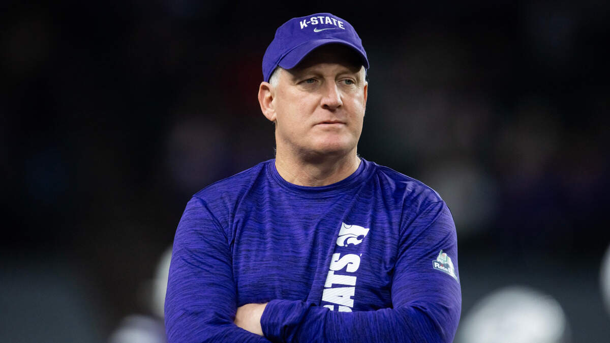 Kansas State Wildcats head coach Chris Klieman prior to the game against the Rutgers Scarlet Knights during the Rate Bowl at Chase Field.