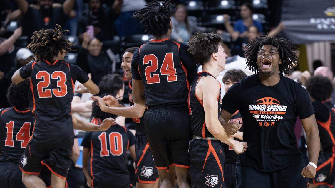 See which Kansas high school basketball teams hoisted state-championship trophies