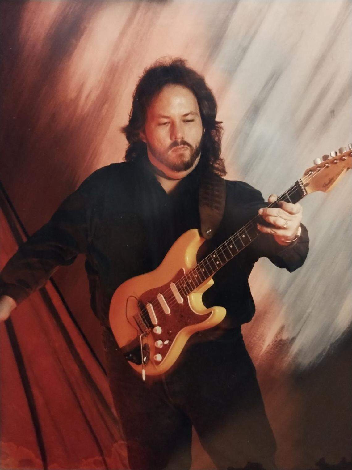 Sandy White, who died on Monday, is pictured as a young musician