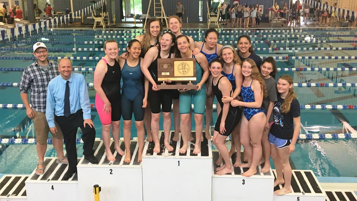 The East girls swimming and diving team won its second straight 6A state championship in 2018.