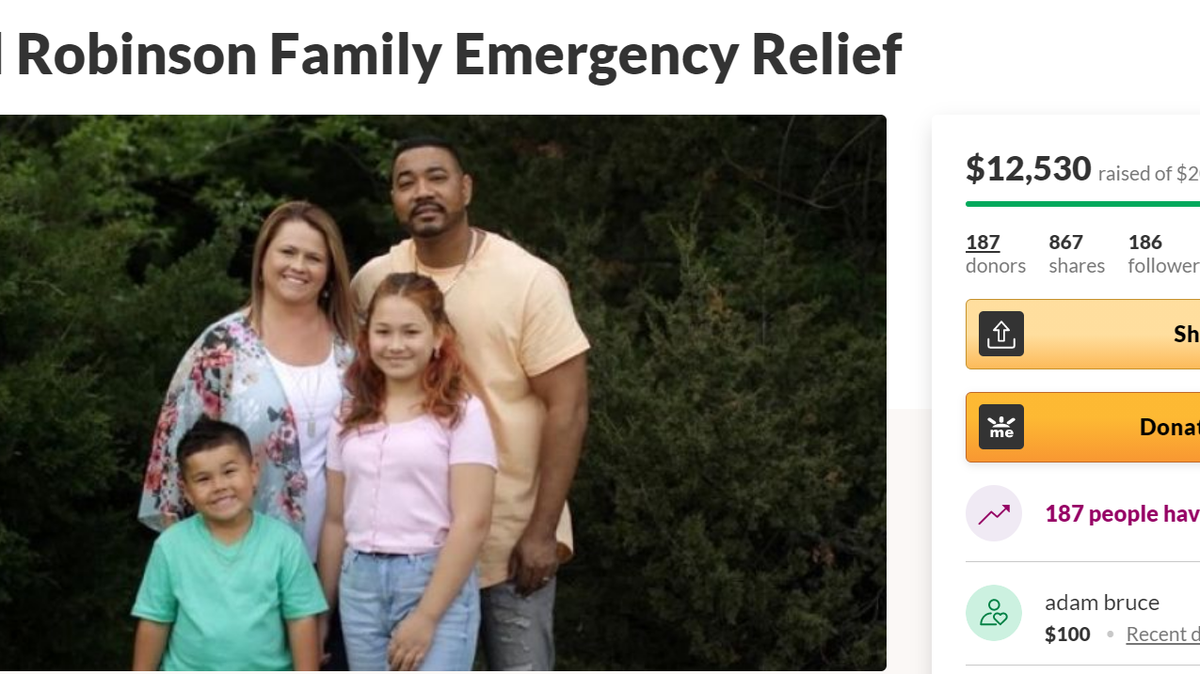 Screenshot from a GoFundMe page for Will Robinson, a former Wichita police officer who was killed while working as a QuikTrip security guard.
