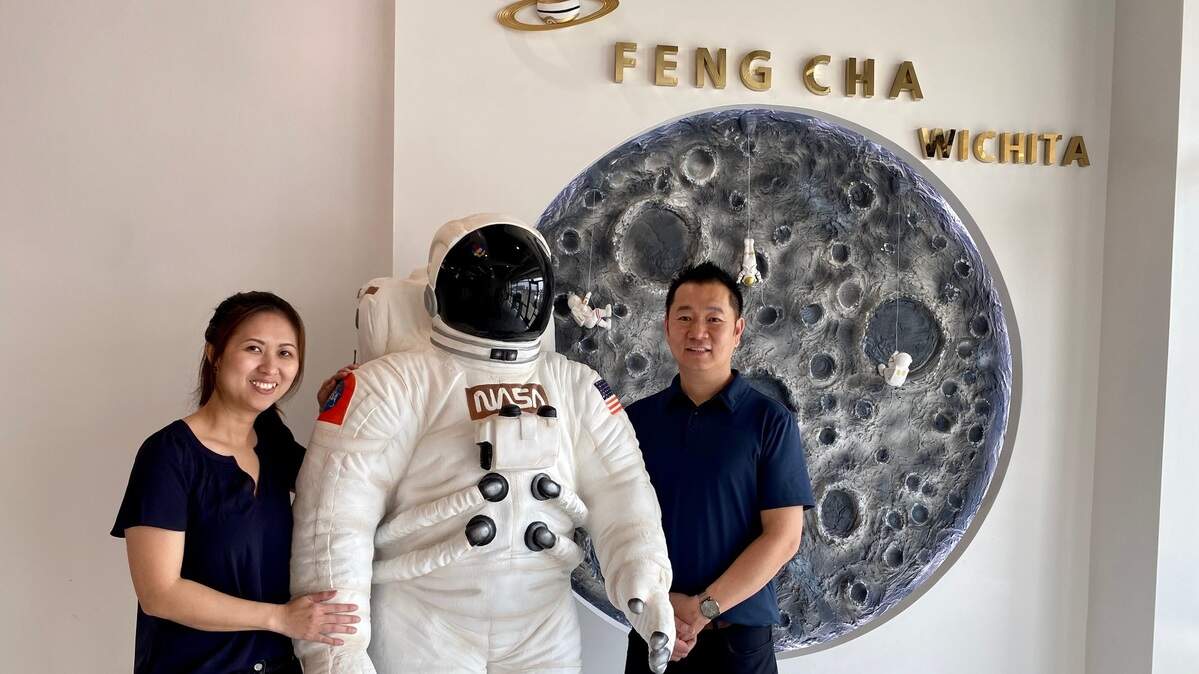 Cam Ngo, left, and husband Kevin Nguyen are opening their second Feng Cha in Wichita, and its theme is “To the Moon.”
