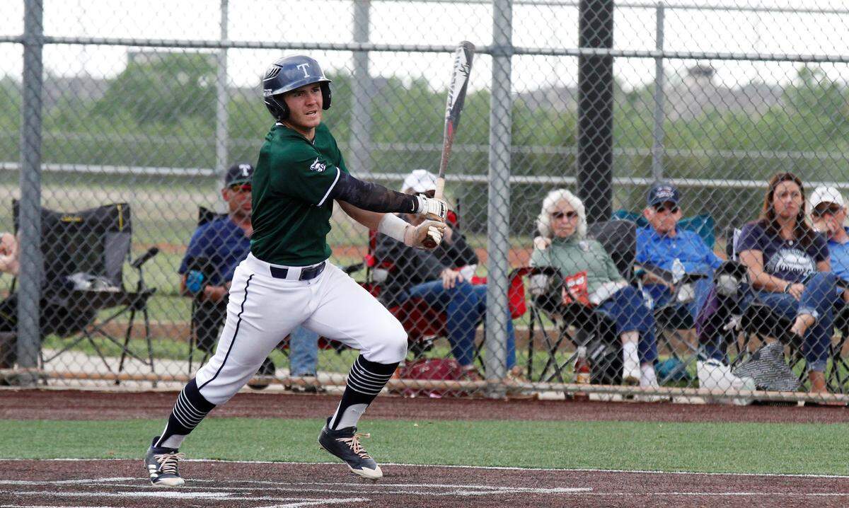 Reese Bayliff, a Trinity Academy senior baseball outfielder.