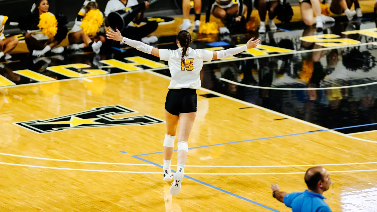 Wichita State senior middle hitter Morgan Stout finished with a career-high 392 kills this season for the Shockers.