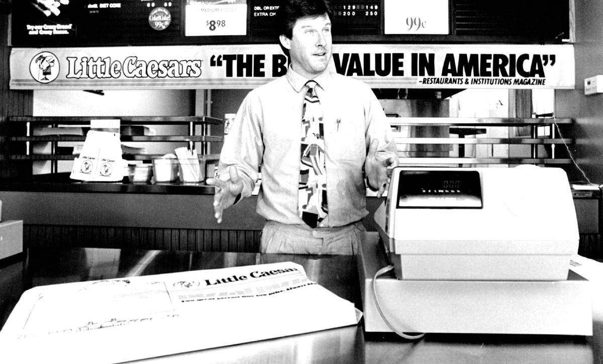 Little Caesars started in 1989 on Wichita’s west side. Pictured is then-franchisee Doug Stark.