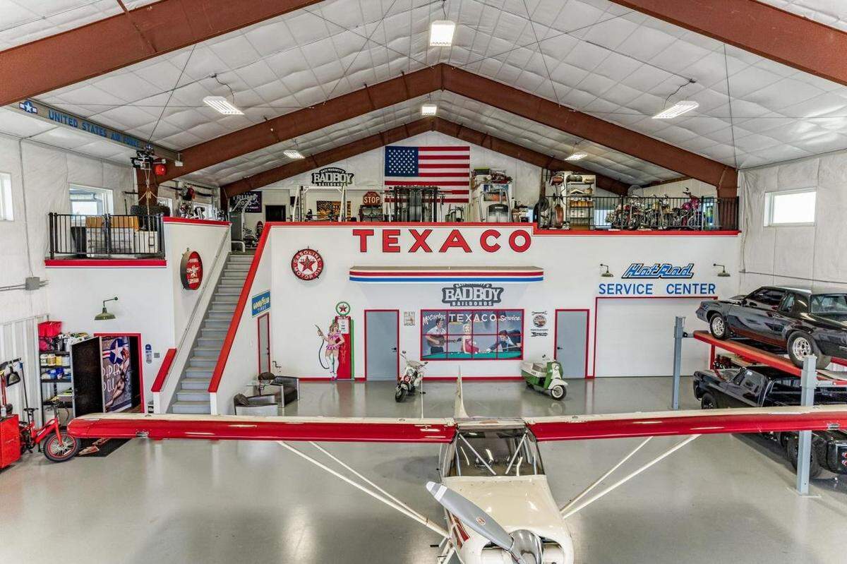 A look at the airplane hangar in 7053 S. 143rd St. E. in Derby.
