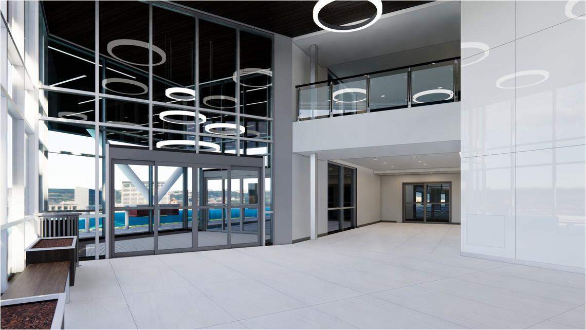 When construction is completed in about two years, Wesley Medical Center will have a new, two-story atrium at its main entrance.